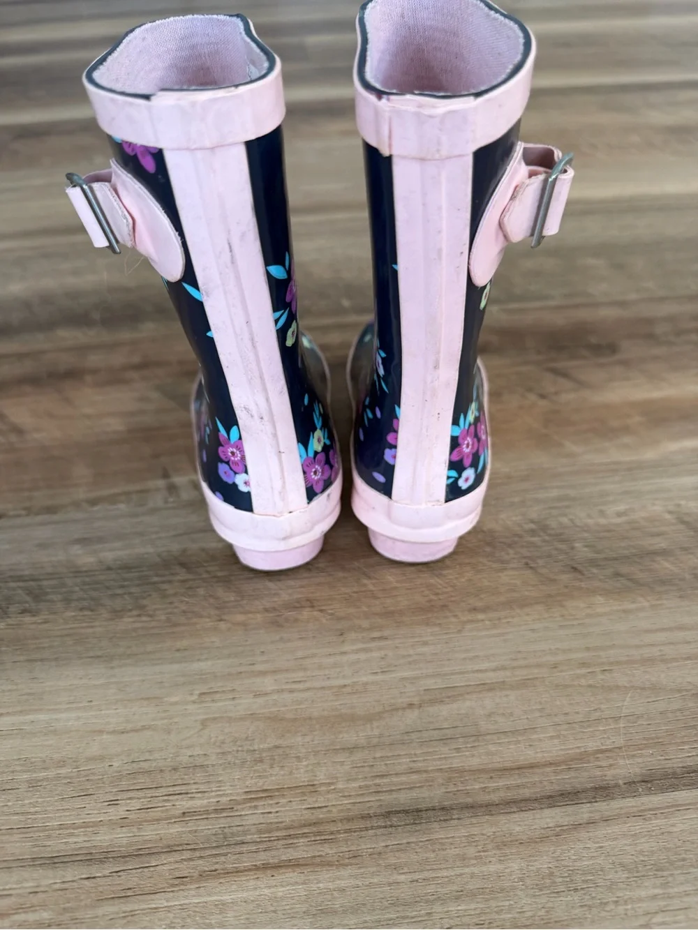 Kids Floral Rain Boots - Pink Accents